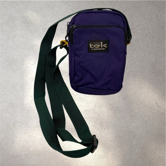 TEK By Tamrac Photo/Digital/Audio/Game Compact Padded Bag Purple Green Strap Y2K - Picture 1 of 12